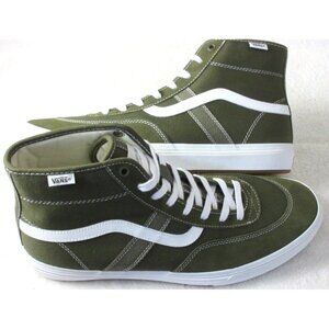 Vans Men's Gilbert Crockett Hi Dark Olive Green White Canvas shoes Sizes NIB